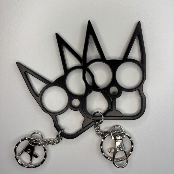 Cat~ Knuckles Public & Personal Safety Key-Chains~pack of 2 cat ears keychains - Picture 1 of 1